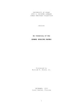 Edward Spalding Papers