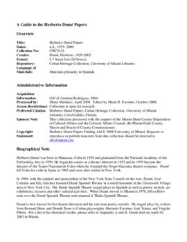 Herberto Dumé Papers