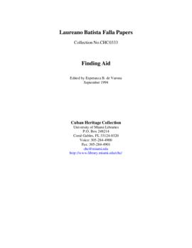 Laureano Batista Falla Papers