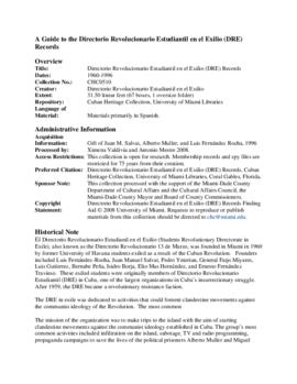 Directorio Revolucionario Estudiantil en el Exilio (DRE) Records