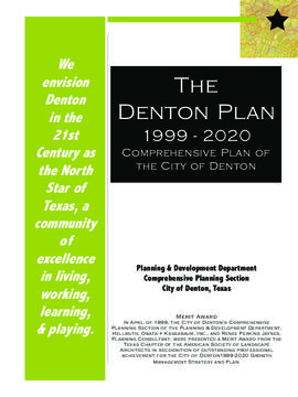 The Denton Plan 1999-2020 : Comprehensive Plan of the City of Denton.