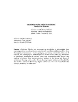 Interview Katherine Wheeler, 16 October 2016