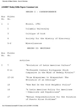 Bailey Diffie papers