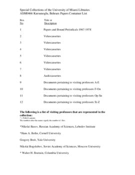 Behram Kursunoglu papers