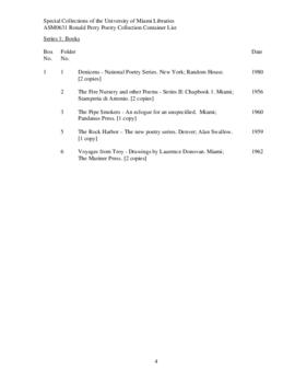 Ronald Perry Poetry collection