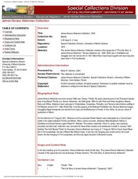 James Horace Alderman's "The Life Story of James Horace Alderman" typescript