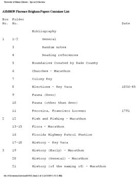 Florence Brigham papers