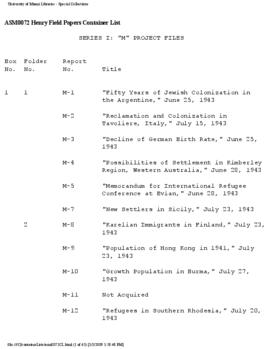 Henry Field papers