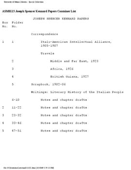 Joseph Spencer Kennard papers